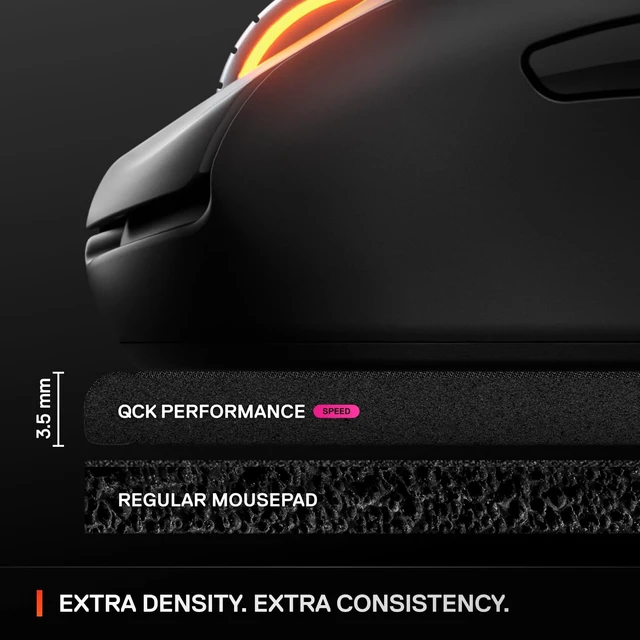 Alt view image 11 of 14 - QcK XL Performance Speed Gaming Mousepad Extra Density for a Smooth Glide Low-Profile Edge Stitching Non-Slip Neoprene Rubber Base 15.75 x 34.43 inch FPS, MOBAs, RTS, MMO