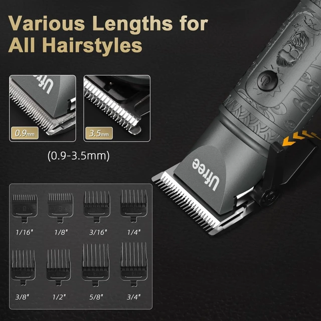 Alt view image 11 of 14 - Hair Clippers for Men, Cordless Beard Trimmer, Grooming Kit, Gray | T-Blade, 6500RPM, 1-22mm Adjustable Comb, Type-C, 180min Runtime, for Beard, Stubble, Nose and Crisp Edges, Men Gift