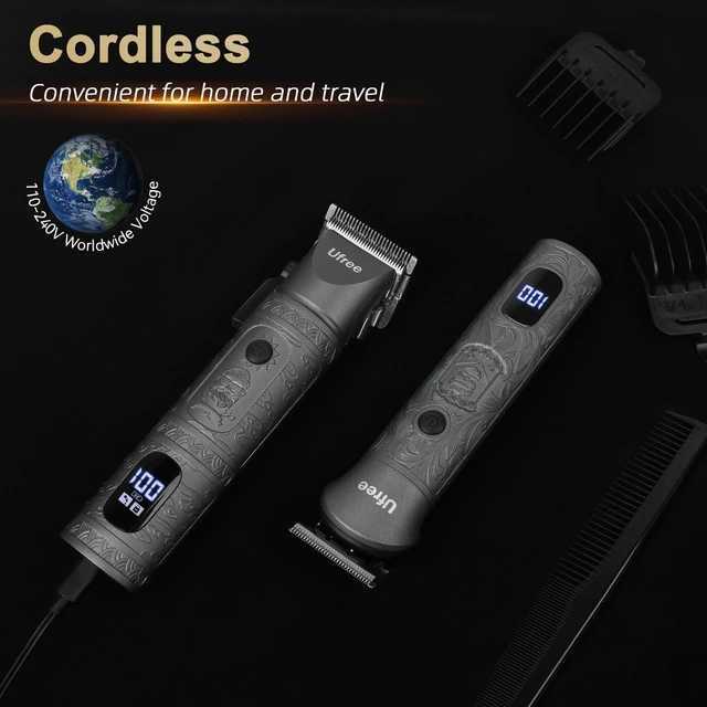 Alt view image 14 of 14 - Hair Clippers for Men, Cordless Beard Trimmer, Grooming Kit, Gray | T-Blade, 6500RPM, 1-22mm Adjustable Comb, Type-C, 180min Runtime, for Beard, Stubble, Nose and Crisp Edges, Men Gift