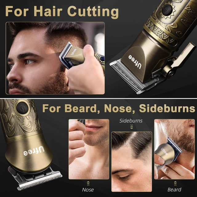 Alt view image 9 of 14 - Hair Clippers for Men, Cordless Beard Trimmer, Grooming Kit, Bronze | T-Blade, 6500RPM, 1-22mm Adjustable Comb, Type-C, 180min Runtime, for Beard, Stubble, Nose and Crisp Edges, Men Gift