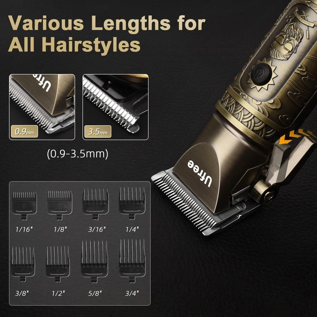 Alt view image 11 of 14 - Hair Clippers for Men, Cordless Beard Trimmer, Grooming Kit, Bronze | T-Blade, 6500RPM, 1-22mm Adjustable Comb, Type-C, 180min Runtime, for Beard, Stubble, Nose and Crisp Edges, Men Gift