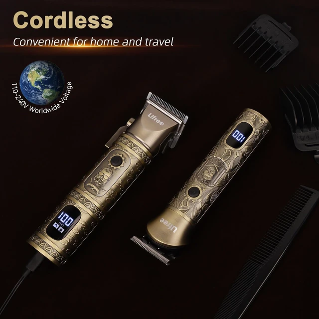 Alt view image 14 of 14 - Hair Clippers for Men, Cordless Beard Trimmer, Grooming Kit, Bronze | T-Blade, 6500RPM, 1-22mm Adjustable Comb, Type-C, 180min Runtime, for Beard, Stubble, Nose and Crisp Edges, Men Gift