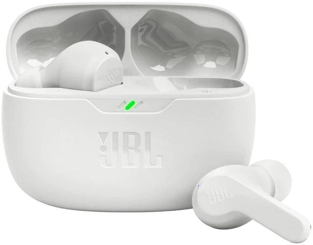 Alt view image 8 of 14 - Vibe Beam - True Wireless Earbuds - White | Deep Bass Sound, Comfortable fit, Up to 32 8h 24h total hours of battery life with speed charging