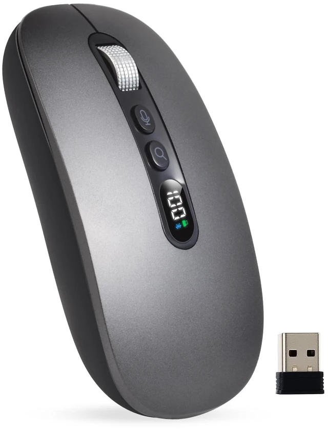 Alt view image 8 of 14 - AI Wireless Mouse with Voice-to-Text & 200+ Language Translator, Bluetooth 5.0 Wireless Silent Mouse for MacBook/PC/Laptop,USB-C Rechargeable, Smart AI Writing for Office & Meetings