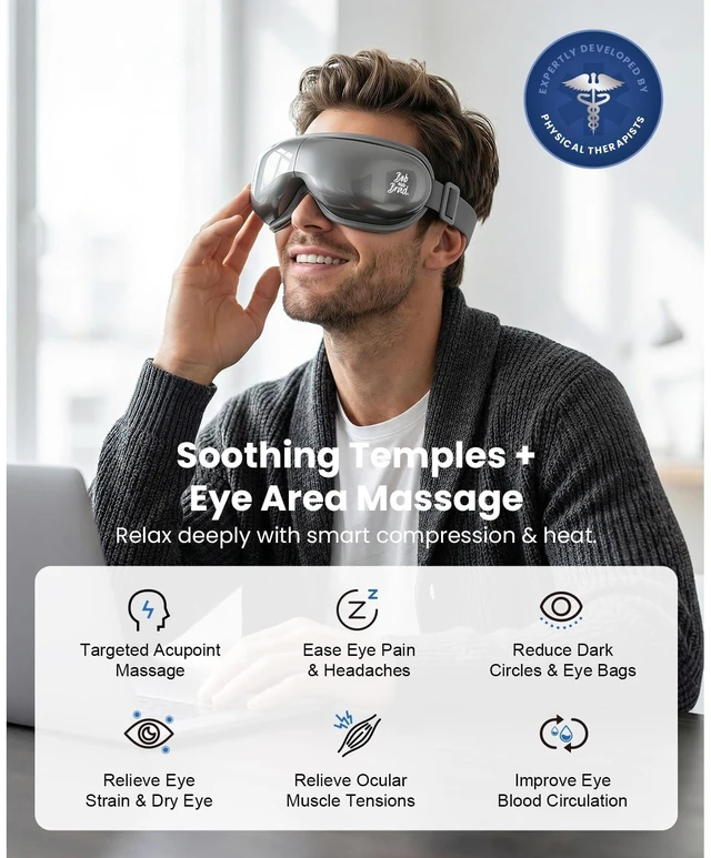 Alt view image 14 of 14 - Eye Massager with Heat and Cooling, FSA Eligible HSA, Eye Massager for Migraine, Heated Eye Mask for Dry Eye Headache Relief Sleep Improve, Birthday Gifts for Women Men Husband