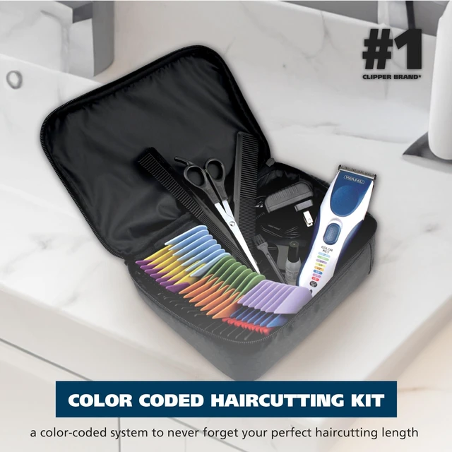 Alt view image 9 of 14 - Color Pro Cordless Rechargeable Hair Clipper & Trimmer, Color Guards | Cordless At-Home Haircuts For Men, Women & Children With Easy Match Color Coded Guide Combs Model 9649P