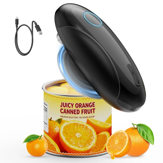 Alt view image 8 of 14 - Electric Can Opener, Fast One-Touch Automatic Rechargeable Can Opener for Smooth Edge Safe Fast Opening, Fits All Cans, Hands-Free Operation, Gift Ideal for Seniors Arthritis Kitchen Gadget