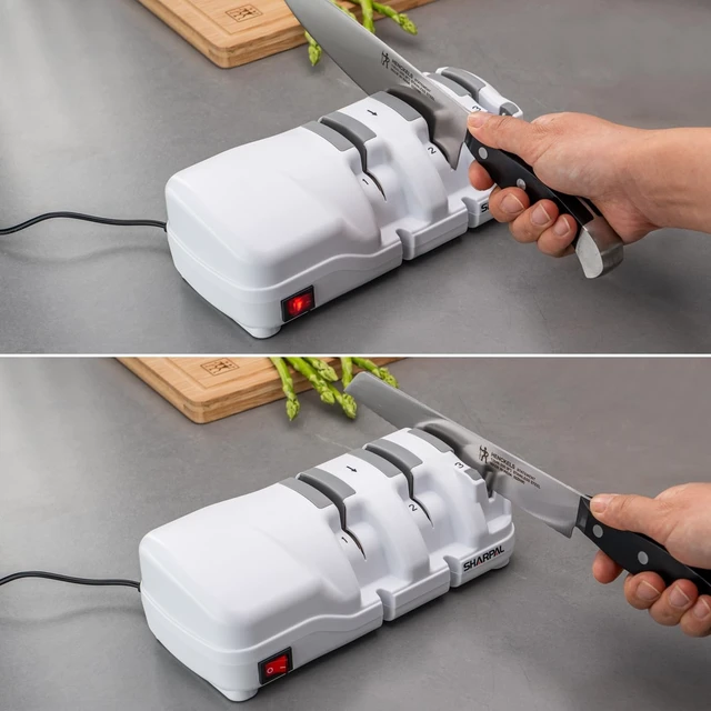 Alt view image 11 of 12 - 198H Electric Knife Sharpener 3 Stage with Diamond Wheels | Suit for Double-Beveled Straight Edge Knives, Quick Razor-Sharp Results, Low Noise