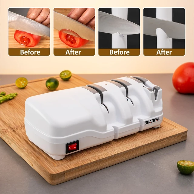 Alt view image 12 of 12 - 198H Electric Knife Sharpener 3 Stage with Diamond Wheels | Suit for Double-Beveled Straight Edge Knives, Quick Razor-Sharp Results, Low Noise