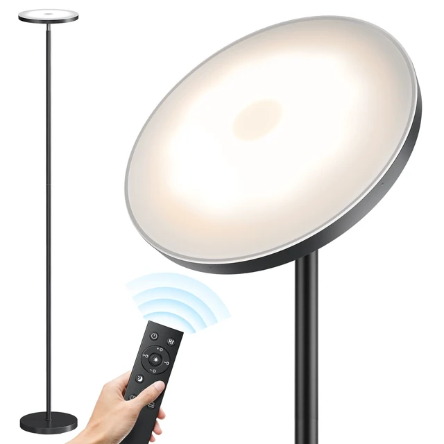 Alt view image 8 of 14 - Floor Lamps for Living RoomLED Standing Lamp with Remote Control | 32W/3000LM Super Bright, 69" Tall Floor Lamp with Stepless Dimmable, Modern Torchiere Corner Lamp for Bedroom, Office