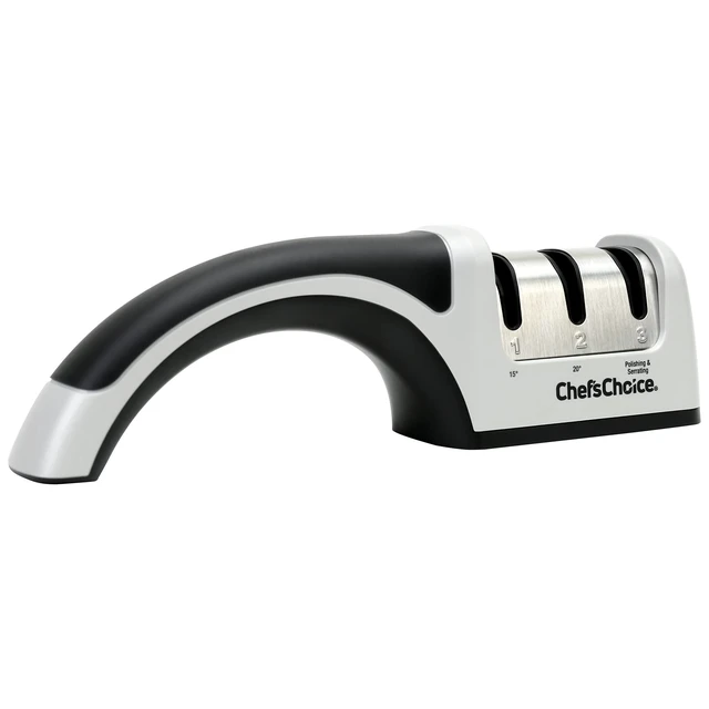 Alt view image 8 of 14 - Manual Knife Sharpeners for 15- and 20-Degree Straight-Edge and Serrated Knives with Diamond Abrasives Precise Angle Control & Compact Footprint, 2-Stage, Gray