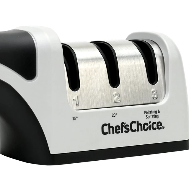 Alt view image 10 of 14 - Manual Knife Sharpeners for 15- and 20-Degree Straight-Edge and Serrated Knives with Diamond Abrasives Precise Angle Control & Compact Footprint, 2-Stage, Gray