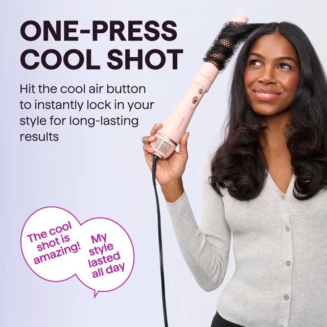 Alt view image 12 of 12 - Blow Dryer Brush Set, Air Sculpt 5-in-1 Hot Air Brush Set | Multi Hair Styler for Salon Blowouts, Smooth Curls, Volumizing and Straightening, Sleek and Less Frizz, Pink