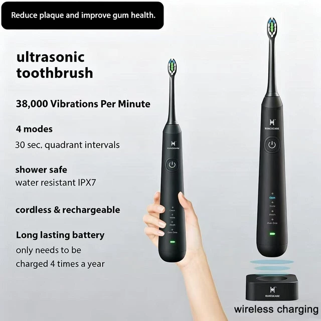 Alt view image 10 of 12 - 2-1 Oral Clean Kit- Water Dental flosser & Electric Toothbrush Combo- Brushing & Flossing- for Teeth Cleaning and Gum Health (Black)