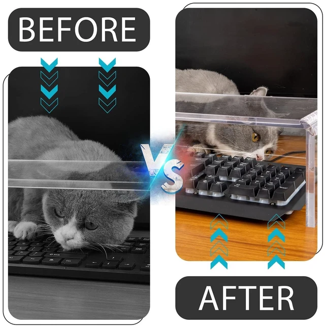 Alt view image 14 of 14 - Anti-Cat keyboard cover, laptop keyboard covers cat proof, clear keyboard protector, PC Desk Stand for Keyboard Storage acrylic Monitor Stand Riser and Laptop Stand Riser (20"/7.1"/4.8")