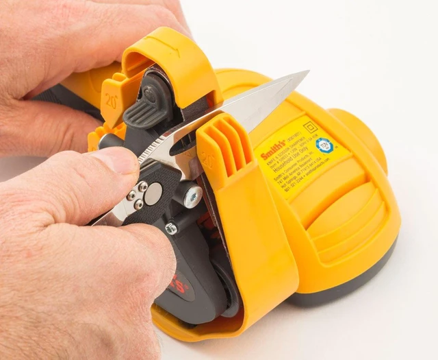 Alt view image 10 of 14 - 50933 Knife & Scissor Electric Belt Sharpener Fine, Medium, & Coarse Belts Straight Edge Blades Handheld Sharpening Workshop & Tool Sharpener