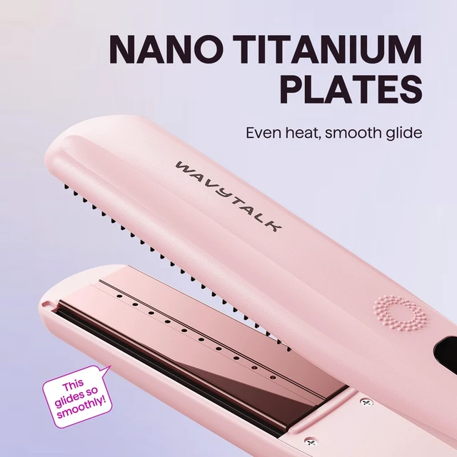 Alt view image 12 of 14 - Steam Hair Straightener Steam Sesh for Less Heat Damage, Flat Iron | Detachable Comb, Steam Nourishes, Speeds Straightening, Fights Humidity & Frizz, Nano Titanium 1.38'' Plate, 5 Heat, Pink