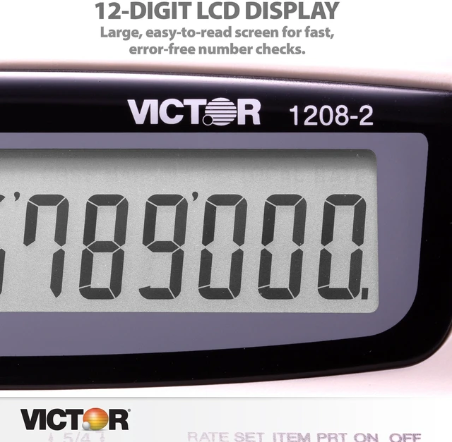 Alt view image 12 of 14 - 12-Digit Compact Adding Machine Printing Calculator, White (1208-2) | Fast 2.3 Lines-Per-Second Ink Roller Printer with Cost, Sell and Margin Keys, 20% Recycled Plastic Enclosure