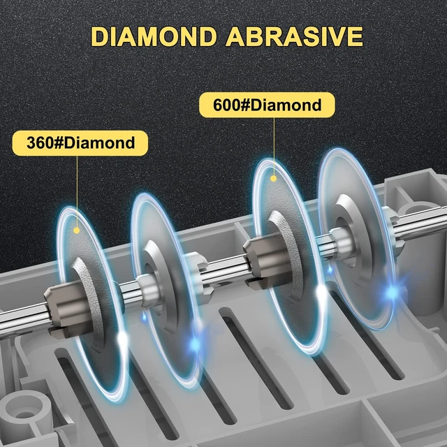 Alt view image 10 of 14 - Knife Sharpener, Professional 2-Stages Eleltric Knife Sharpeners with Diamond Abrasives for 20-Degree Straight Edge, Knife Sharpener for Kitchen Knives with Sharpening and Polishing