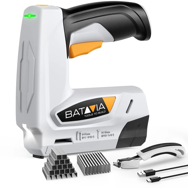 Alt view image 8 of 14 - Electric Staple Gun, 2 in 1 Cordless T50 Stapler & Brad Nailer Kit with Remover and 2000PCS Staples Nails, 2000mAh Battery Powered, 4V Electric Stapler for Upholstery, Wood, DIY Home Projects