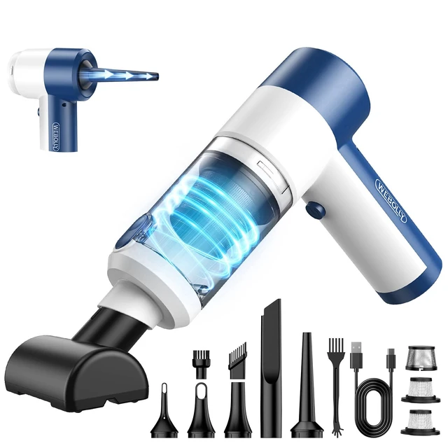 Alt view image 8 of 14 - Car Vacuum/Air Duster Portable Cordless - 16000PA High Power Handheld Vacuum with 85,000RPM Brushless Motor, 4-in-1 Rechargeable Mini Vacuum & Blower & Pump for Car Detailing, Home, Office, Pet Hair