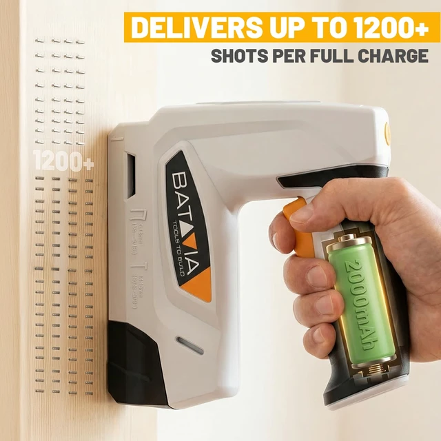 Alt view image 11 of 14 - Electric Staple Gun, 2 in 1 Cordless T50 Stapler & Brad Nailer Kit with Remover and 2000PCS Staples Nails, 2000mAh Battery Powered, 4V Electric Stapler for Upholstery, Wood, DIY Home Projects