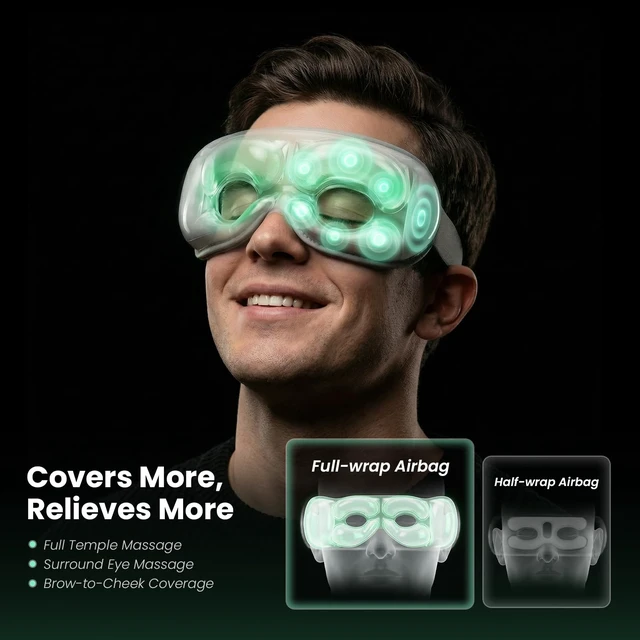 Alt view image 11 of 14 - Eye Massager with Heat and Cooling, FSA-HSA Eligible, Heated Eye Massager Mask for Dry Eyes, Migraines, Headaches Relief, Reduce Strain, Improve Sleeping, Birthday Gift for Women Men