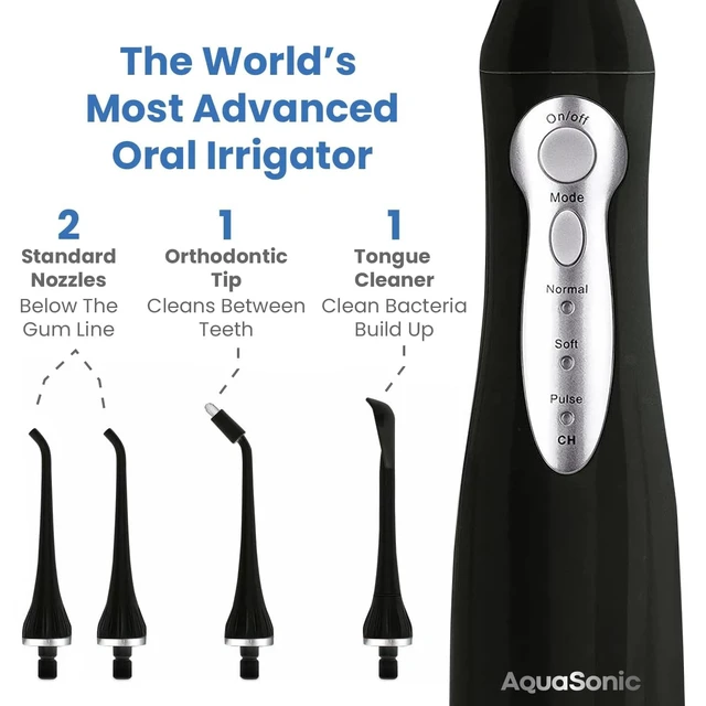 Alt view image 11 of 14 - Home Dental Center Rechargeable Power Toothbrush & Smart Water Flosser - Complete Family Oral Care System - 10 Attachments and Tips Included - Various Modes & Timers (Black)
