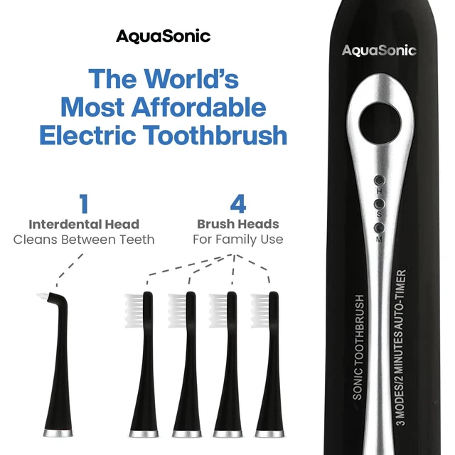 Alt view image 9 of 14 - Home Dental Center Rechargeable Power Toothbrush & Smart Water Flosser - Complete Family Oral Care System - 10 Attachments and Tips Included - Various Modes & Timers (Black)
