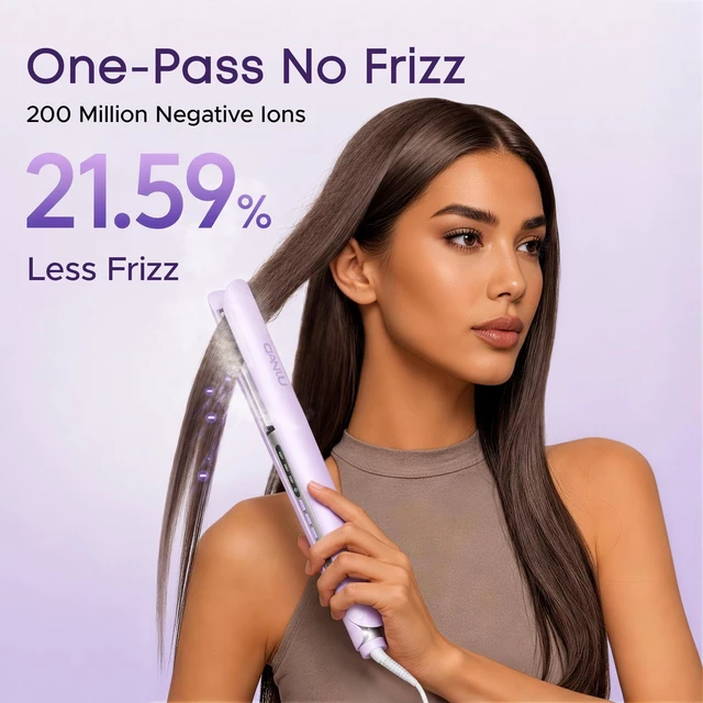 Alt view image 12 of 14 - 1" Cool Mist Flat Iron, Steam Hair Straightener for Less Heat Damage | Detachable Comb, 200M Negative Ions, 10s Heat-Up, 3 Heat Levels, 3D Floating Ceramic Plates, Less Frizz, Magnetic Tank