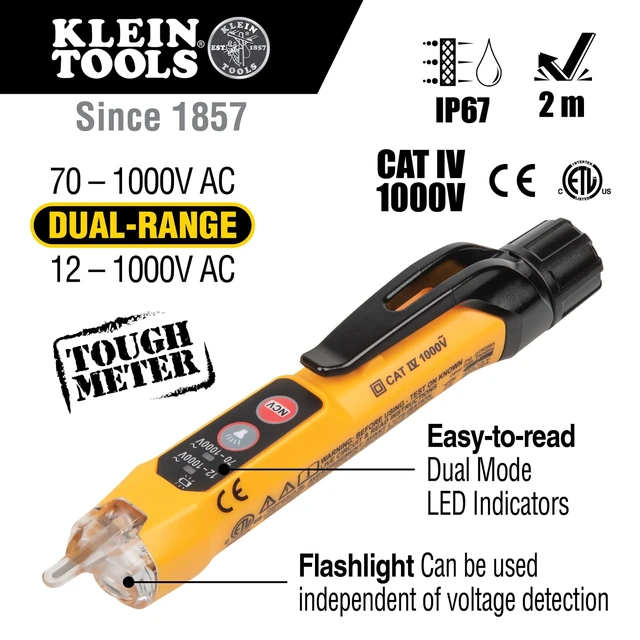 Alt view image 10 of 14 - MM320KIT Digital Multimeter Electrical Test Kit, Non-Contact Voltage Tester, Receptacle Tester, Carrying Case and Batteries