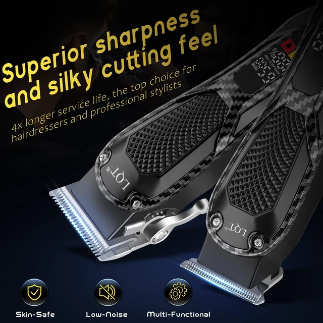 Alt view image 9 of 12 - Professional Hair Clippers for Men Rechargeable Cordless Beard Trimmer & Electric Shaver, Hair Cutting Kit with LCD Display Gift for Dad, Husband, Men