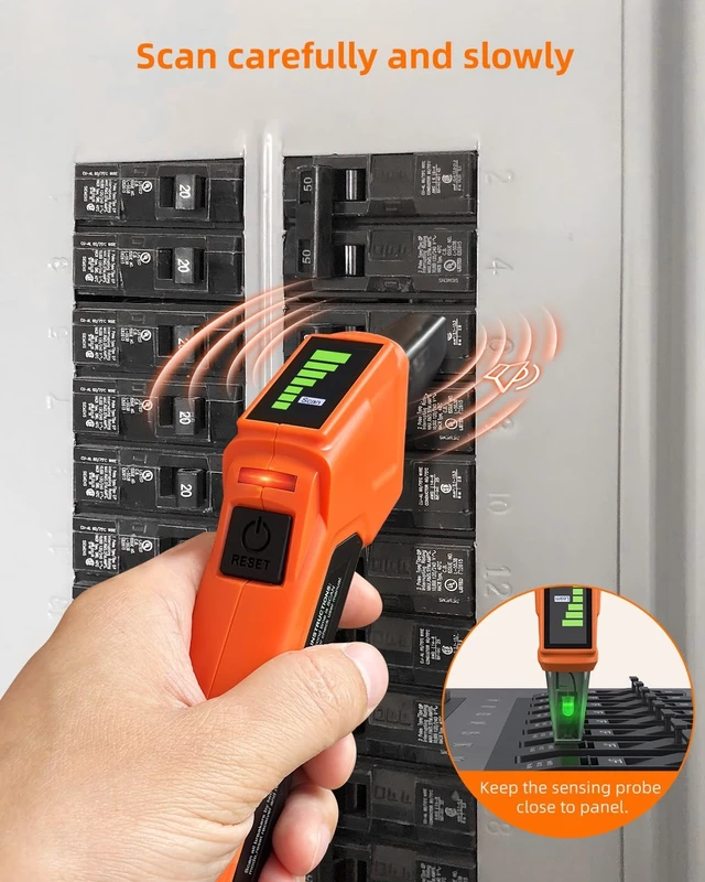 Alt view image 11 of 14 - Circuit Breaker Finder Kit with GFCI Outlet Tester for 90-135V AC Circuits,includes Light Socket Adapter, 3-2 Prong Grounding Adapter & Clip adapter,Portable Electrical Tool with Carrying Case