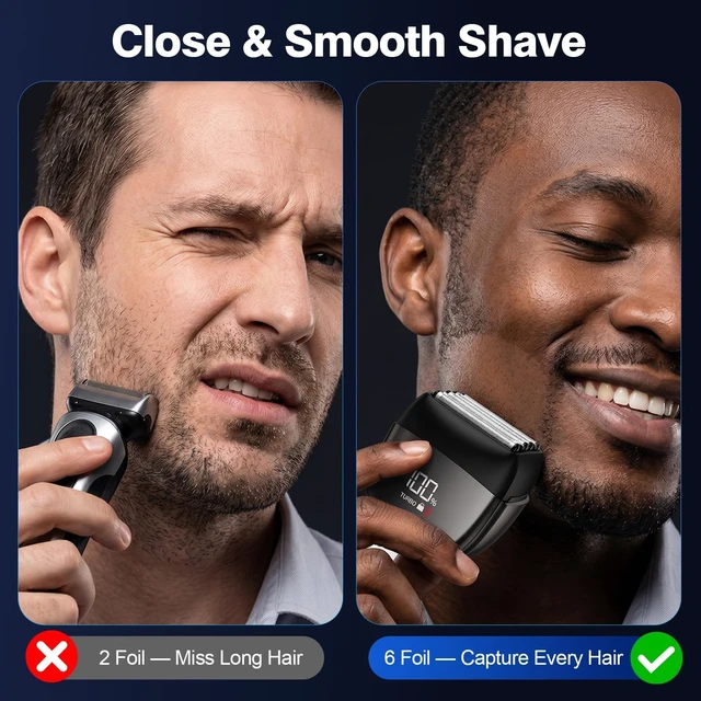 Alt view image 11 of 14 - Electric Foil Shaver for Men, 6-Blade Razor for a Comfortable Shave | Close, comfortable shaving with an advanced floating 6-blade system, wet & dry performance, and USB-C fast charging