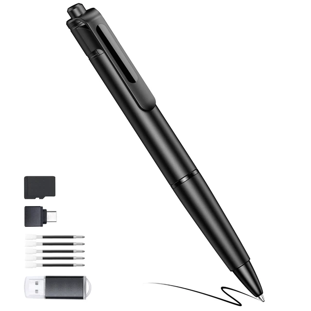 Alt view image 8 of 14 - 2.7K Small Cam Security Camera, 64 GB Portable Camera Pen, Mini Cam Pen (Glossy Black)