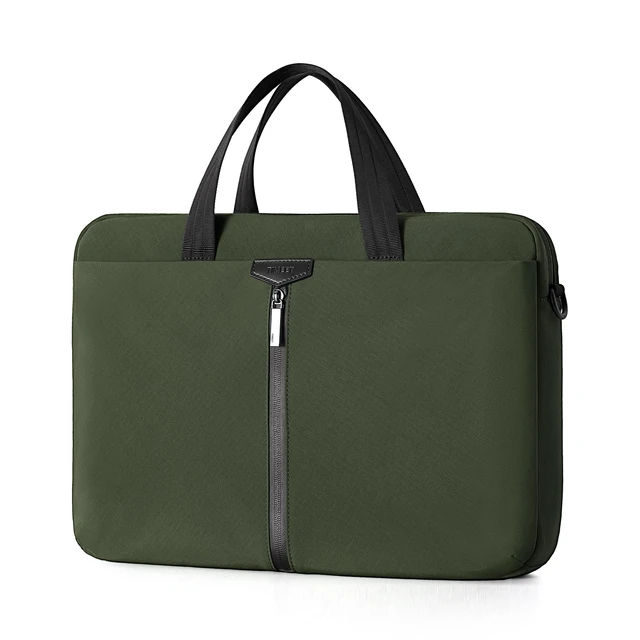 Alt view image 8 of 14 - 17.3 Inch Laptop Bag for Men Women, Lightweight Computer Bag Laptop Briefcase with Shoulder Strap, Water-Resistant Laptop Shoulder Bag Work Bag Business Travel Office, Olive Green
