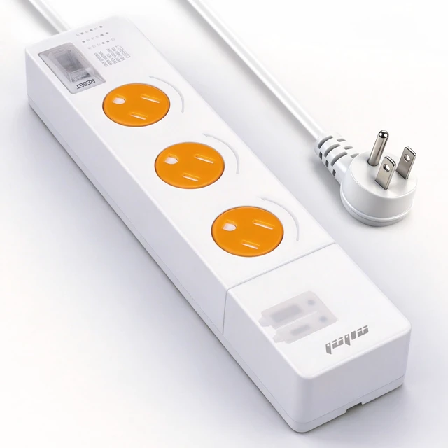 Alt view image 6 of 10 - Power Strip with Rotating Safety Shutter USB Charging&Circuit Tester | 6.0ft Extension Cord 3 Outlet(1875W/15A)2 USB Ports 20W Fast Charging (1 USB C )anti-shock protection,Overload protection