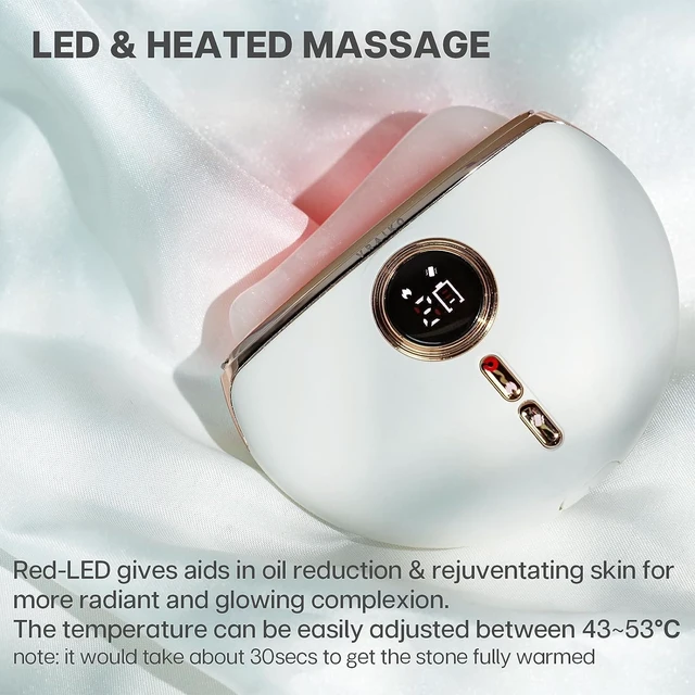 Alt view image 11 of 12 - Electric Gua Sha Device, Gua Sha Facial Tools with Heat and Vibration, Gua Sha Face Massager for Lymphatic Drainage, Lift, Puffiness, Rejuvenation Natural Glow (White)