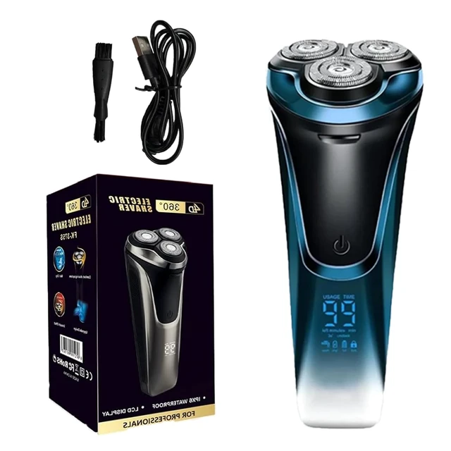 Alt view image 7 of 12 - Snapbuy Electric Razor for Men,4D Floating Head Rotary Shaver,Snapbuy Electric Razor Pro of Father,Ipx7 Waterproof,Wet & Dry Fast Charging Electrical Shaver LCD Display(Blue)