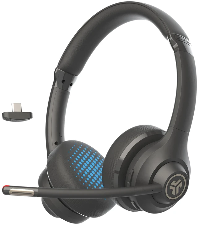Alt view image 8 of 14 - Go Work Gen 2, Wireless Headset, Bluetooth, USB Dongle, Boom Mic, Multipoint, Over Ear Headphones, Black
