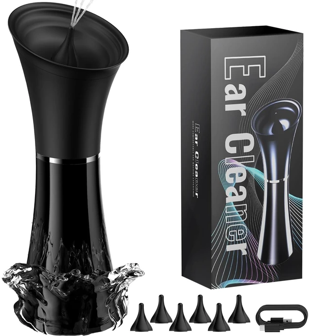 Alt view image 8 of 14 - Ear Wax Removal - Electric Ear Cleaner with IPX7, Water Powered Ear Cleaning Tool with Irrigation Flusher, 6 Tips, 4 Pressure Settings - Safe & Effective for Ear Wax Cleaning Gifts for Women Men