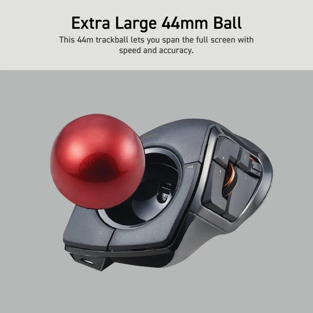 Alt view image 12 of 14 - DEFT PRO Trackball Mouse M-DPT1MRXBK | Wired, Wireless, Bluetooth 3 Types Connection, Ergonomic Design, 8-Button Function, Red Ball, Windows11, MacOS