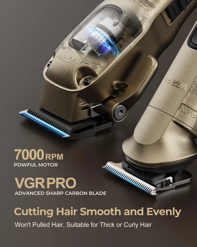 Alt view image 9 of 14 - Hair Clippers for Men Professional, Cordless Clipper and Trimmer Set | 7000RPM Grooming Kit with EVA Case, LED display, 14 Guide Combs (including Right & Left Ear Taper Combs), Nose Trimmer Head