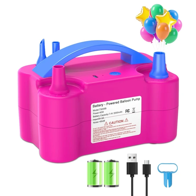 Alt view image 8 of 14 - Cordless Electric Balloon Pump, Portable Balloon Inflator with Rechargeable 2000mAh Battery, Blower Machine Air Pump with Dual Modes for Latex, Foil & Long Balloons, Party Decorations Arch Kit
