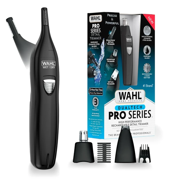 Alt view image 8 of 14 - Pro Series Rechargeable Dual Sided Eyebrow, Ear & Nose Hair Trimmer | Painless Dualtech Eyebrow, Ear & Nose Hair Removal For Men, Rechargeable Facial Hair Removal Device Model 3025656