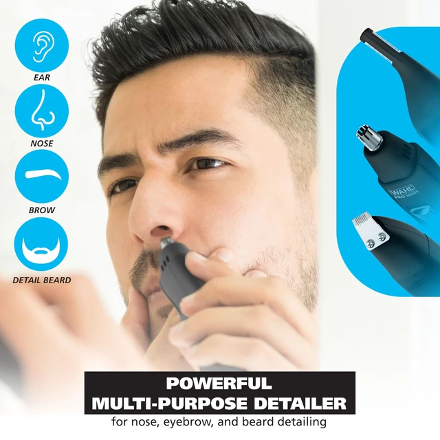 Alt view image 9 of 14 - Pro Series Rechargeable Dual Sided Eyebrow, Ear & Nose Hair Trimmer | Painless Dualtech Eyebrow, Ear & Nose Hair Removal For Men, Rechargeable Facial Hair Removal Device Model 3025656