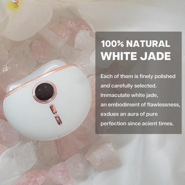 Alt view image 12 of 14 - Aurora LED Gua Sha Device, Jade Stone Gua Sha Facial Tool with Heat and Vibration, Face Massager for Anti-Aging Wrinkles Puffiness Skin Rejuvenation and Toning (Aurora)