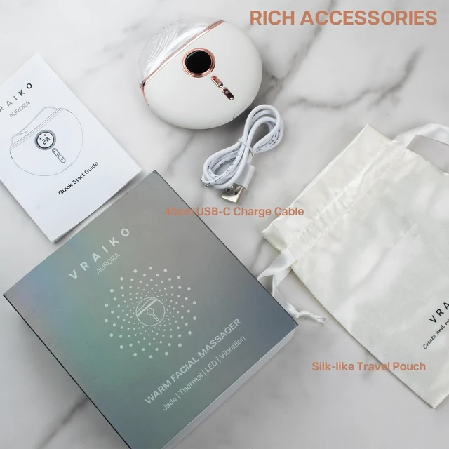 Alt view image 14 of 14 - Aurora LED Gua Sha Device, Jade Stone Gua Sha Facial Tool with Heat and Vibration, Face Massager for Anti-Aging Wrinkles Puffiness Skin Rejuvenation and Toning (Aurora)