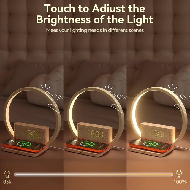 Alt view image 14 of 14 - Sunrise Alarm Clock Wireless Charger, White Noise Sound Machine | 20 Sounds with 30/60/90 Mins Timer for Sleep Aid, 3 Levels Touch Night Light, Dual Alarm for Heavy Sleeper Bedroom Decor