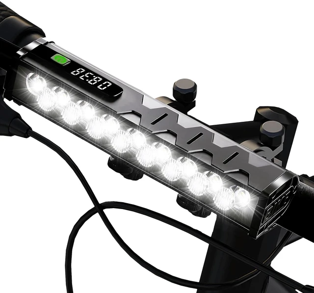 Alt view image 8 of 14 - 4800 Lumen Bike Lights, 4 Modes Bike Light for Night Riding, Rechargeable Bike Headlight, Waterproof Bicycle Light with High Beam and Low Beam, for Adult Kid Mountain Off-Road Cycling Commuting